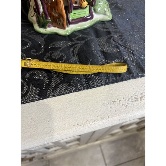 Fossil Leather Yellow Mustard Studded Wristlet Wallet - Picture 13 of 15